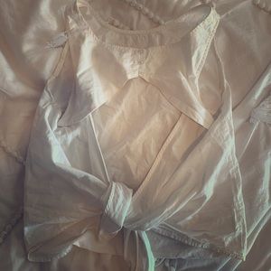 White open back tied blouse